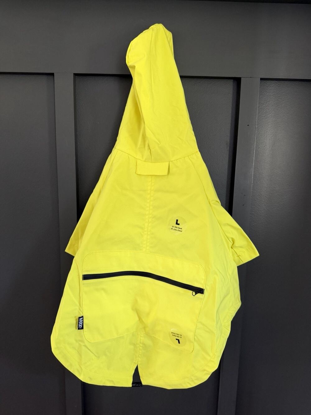 NWT BARK Home The Dry Dog Raincoat Waterproof Safety Yellow Large 30 - 44 lbs